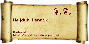 Hajduk Henrik névjegykártya