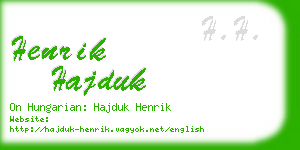 henrik hajduk business card